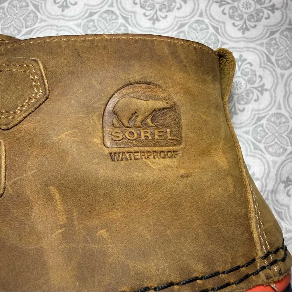 Sorel Women's Out N About Leather Waterproof Duck Boot Tan Brown Sz 7